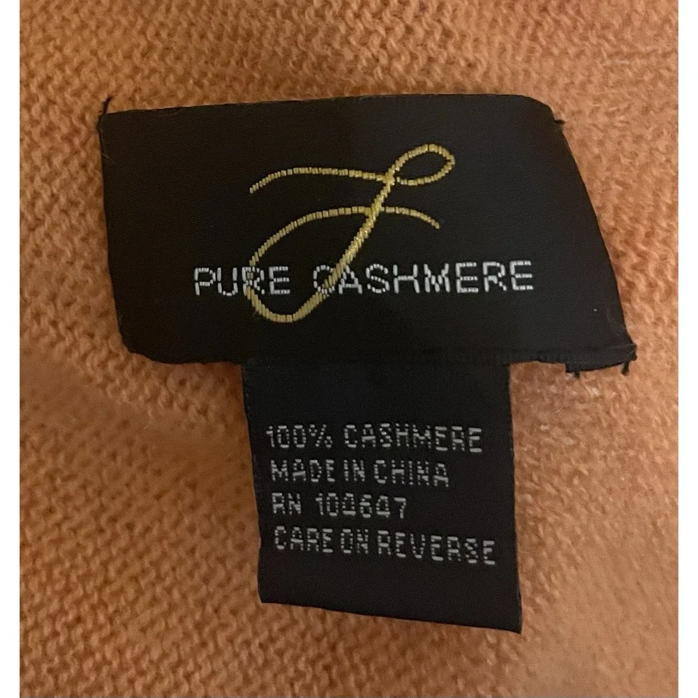 Pure Cashmere Women's Orange‎ Ruffle Scarf 100% Cashmere
